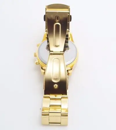 Auksiniai vyriški Verslo laikrodžius su CrystalFashion Atsitiktinis vyras Kvarco žiūrėti Vyrų prabangos Prekės Plieno laikrodžiai relogio masculino