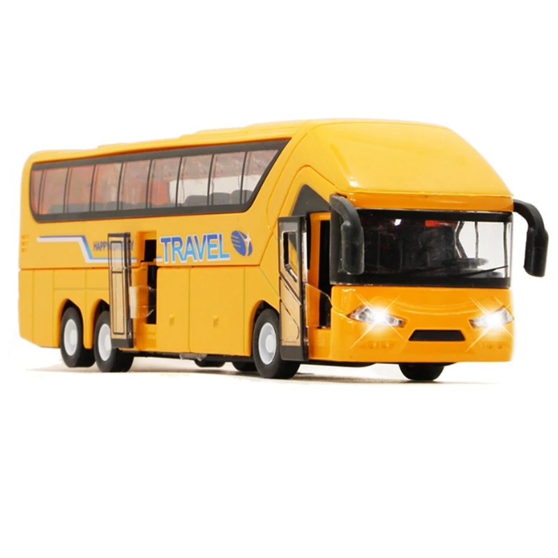 Aukštos Modeliavimas Lydinio Autobusų Masto Lydinio Traukti Atgal Žaislinius Automobilius,Atvirų Durų Autobusų Modelis