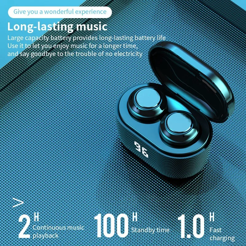 Ausinių ausinės bluetooth V5.0 belaidžio tws ausies telefonus, ausų blue tooth hifi Stereo garsą bloothooth su mikrofonu ekrane