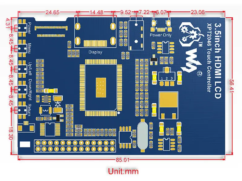 Aviečių Pi 3.5 colių HDMI LCD touchscreen 3.5 colių ekranas 60 fps 1920*1080 (IPS