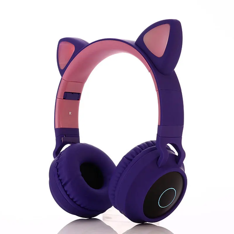Bevielės ausinės Bluetooth laisvų Rankų Hifi Stereo Muzikos Bass Ausines LED Mobiliųjų Telefonų Mergina Dukra Cute Kačių laisvų Rankų įranga PC