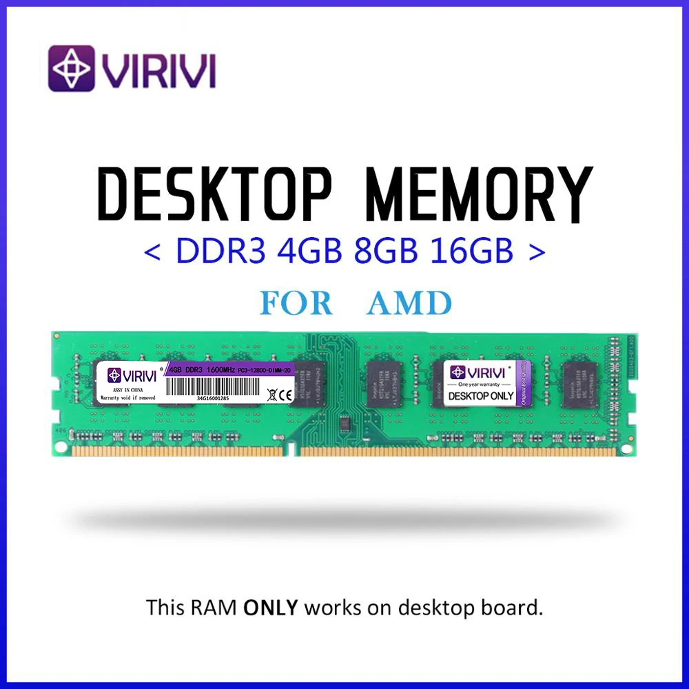 Darbalaukio Ram VIRIVI 2G DDR3 4GB 8GB 1333 1600 1866MHz Darbalaukio Atminties 240pin 1,5 V AMD/intel Naujų dimm cpu PC motininę plokštę rinkinys