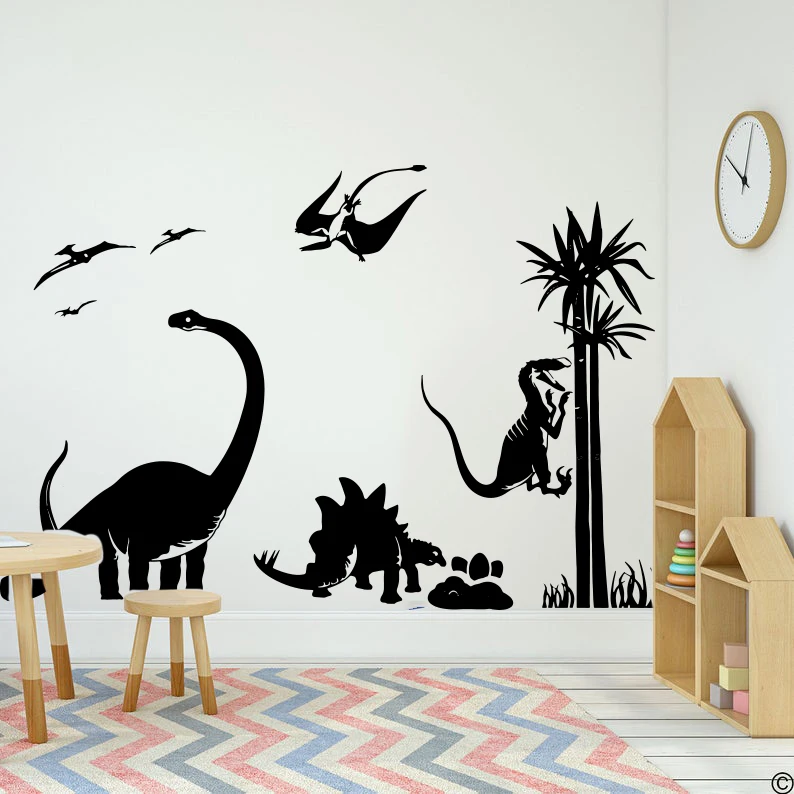 Didelių Dinozaurų Juros Periodo Parko Medžių Siena Lipdukas, Vaikų Kambarys Kūdikiui, Darželio, Miško Gyvūnų 