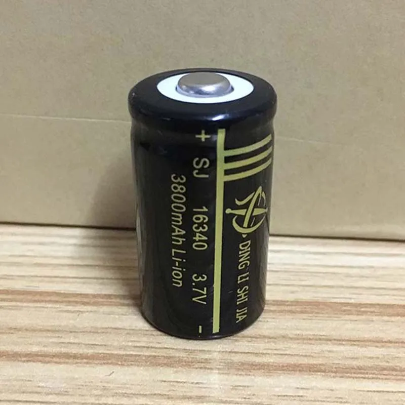 DING LI SHI JIA Nauji 2vnt 16340 Įkraunama ličio baterija 3800mAh), 3,7 V Lazerio pen raudona ir žalia eksterjero linijos baterija