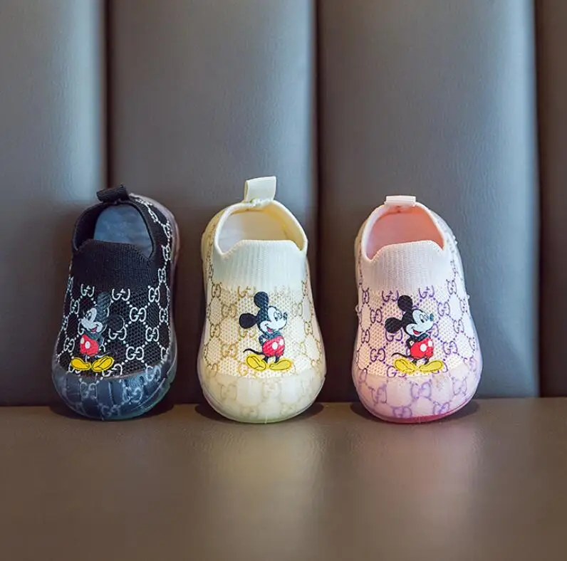 Disney sprin rudenį nauja mergina, kūdikių kojinės, batai berniukams, neslidus minkštas-soled vaikiška avalynė Mickey vieną batai