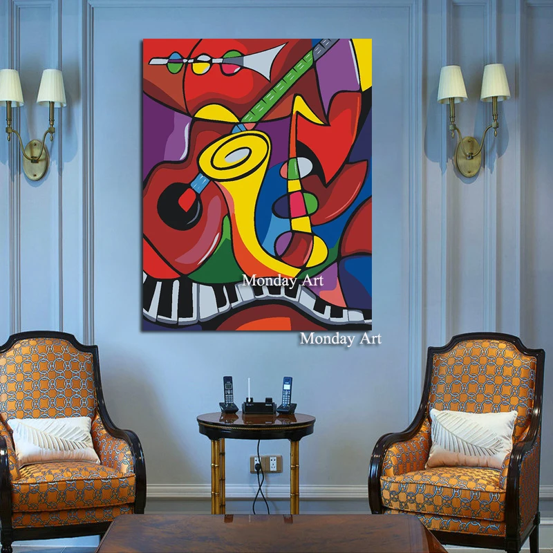 Drobė, Tapyba Picasso Abstrakčiai Amerikietiško Stiliaus Frameless Aliejaus Tapybos Drobės, Neįrėminti šiaudų meno Namų dekoro dovaną ant sienos