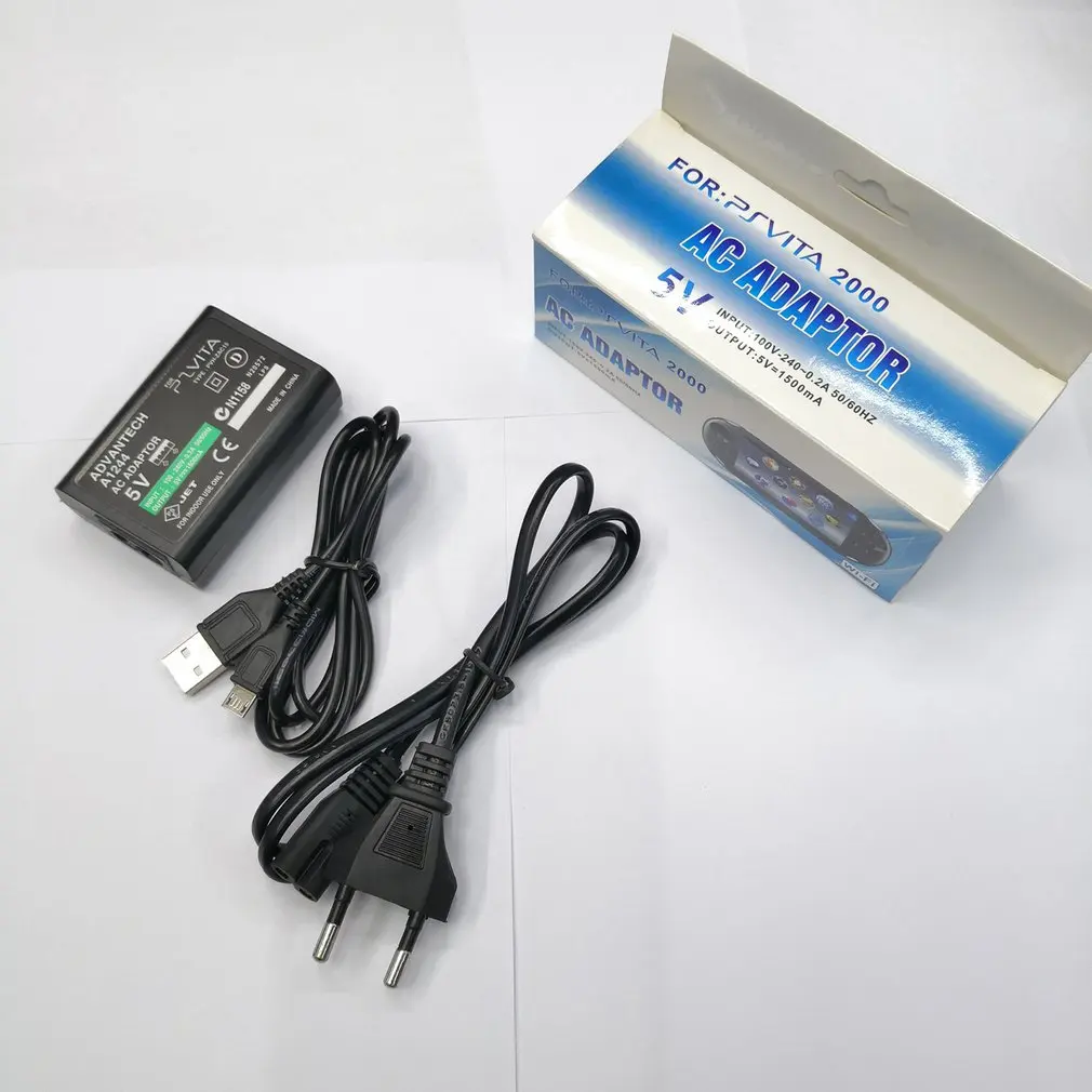 ES/JAV Plug Namų Įkroviklis Maitinimo šaltinis 5V AC Adapteris, USB Įkrovimo Kabelis Laido Sony Playstation Psvita Slim PS Vita PSV 2000