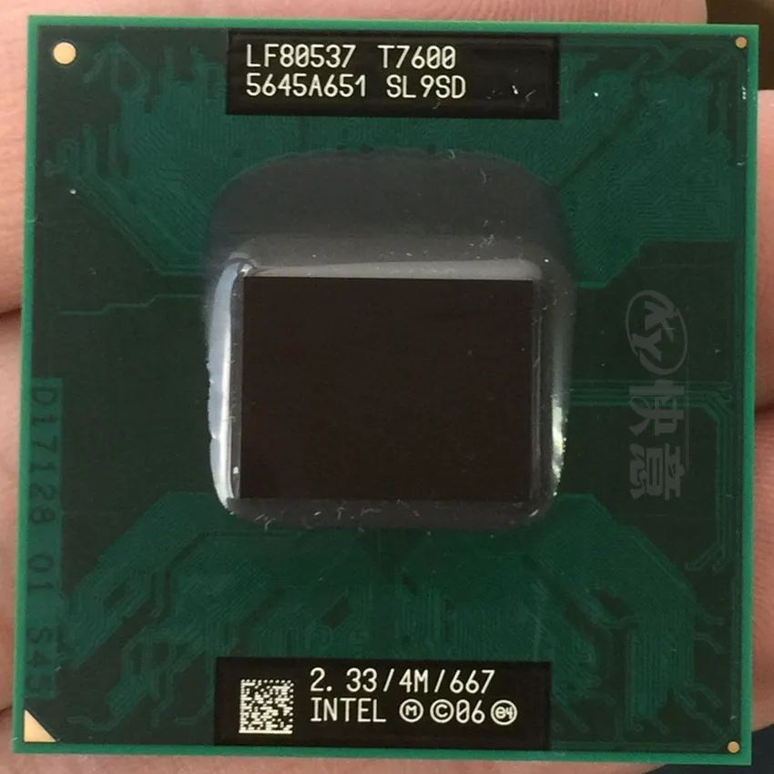 Intel CPU nešiojamas kompiuteris Core 2 Duo T7600 CPU Lizdas 4M 479 Cache/2.33 GHz/667 Dual-Core Nešiojamojo kompiuterio procesorių palaikymas 945