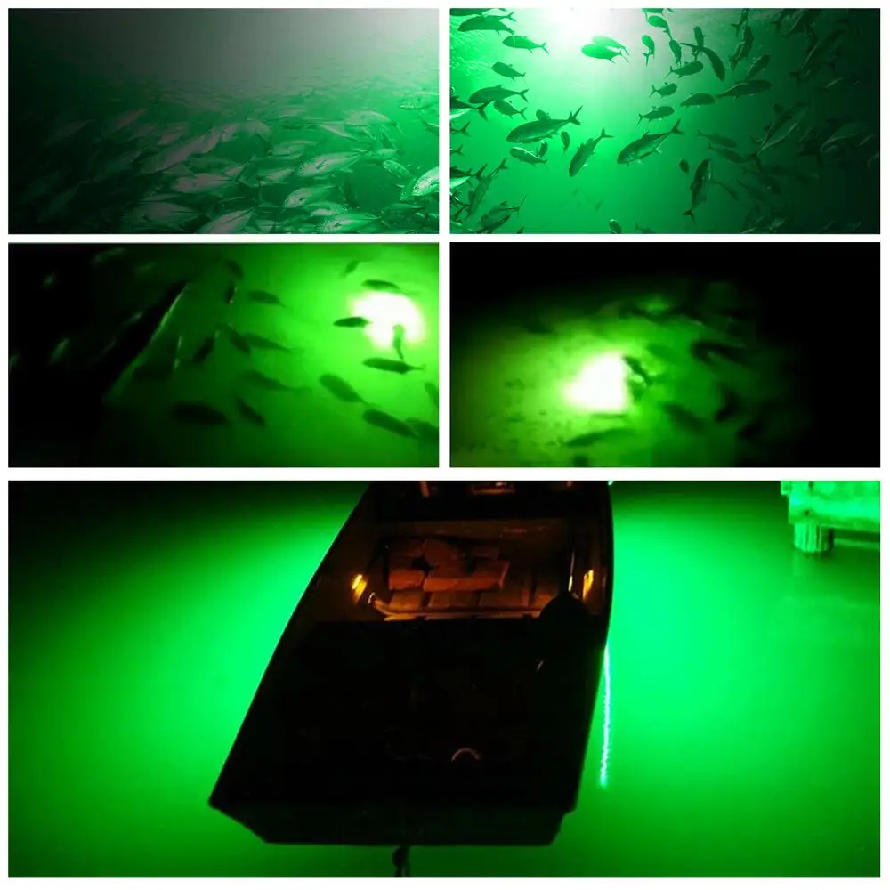 LED 1200LM Povandeninis Žvejyba Nakties Šviesos Povandeninį Žuvų Viliojimo Masalas Finder Lempos Traukia Krevetės, Kalmarai Krilių Finder Lempos
