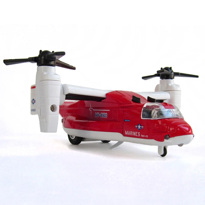 Lieti Diecast Osprey V22 Sraigtasparnis Šviesos Traukti Atgal Millity Transporto Orlaivių Mašina vaikai Kolekcijos Žaislas Orlaivio Modelis