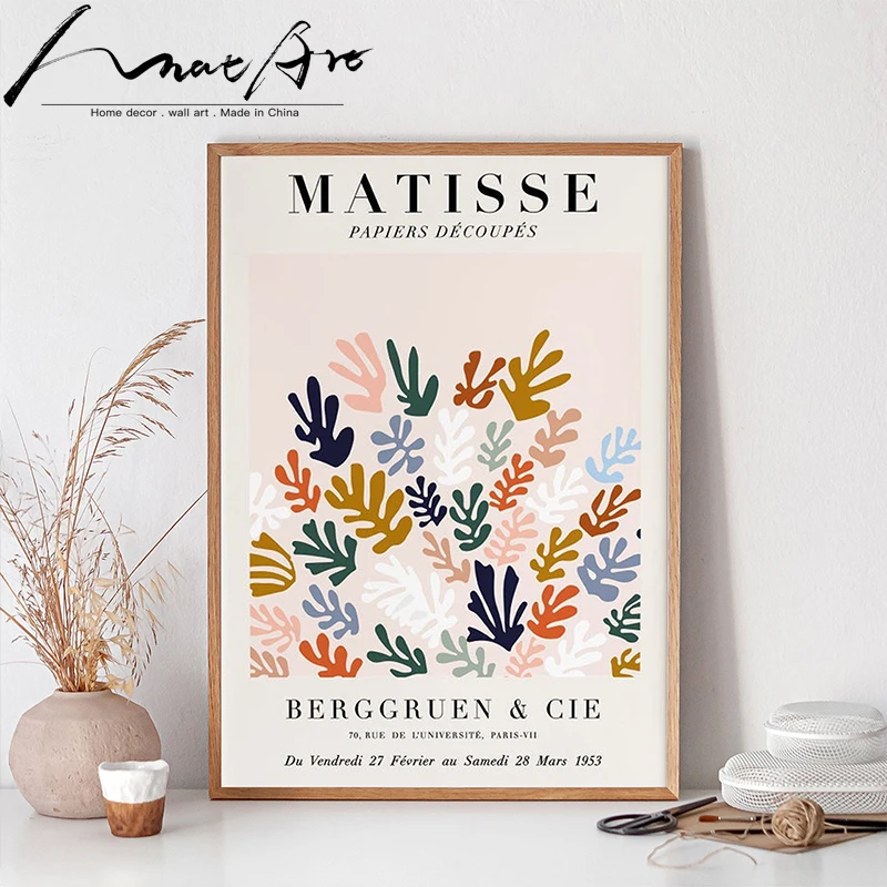Matisse plakatas Minimalistinio sienos menas šiuolaikinio namų dekoro Šiaurės stiliaus sienos nuotraukas kambarį Smėlio tapybos drobė sienos menas