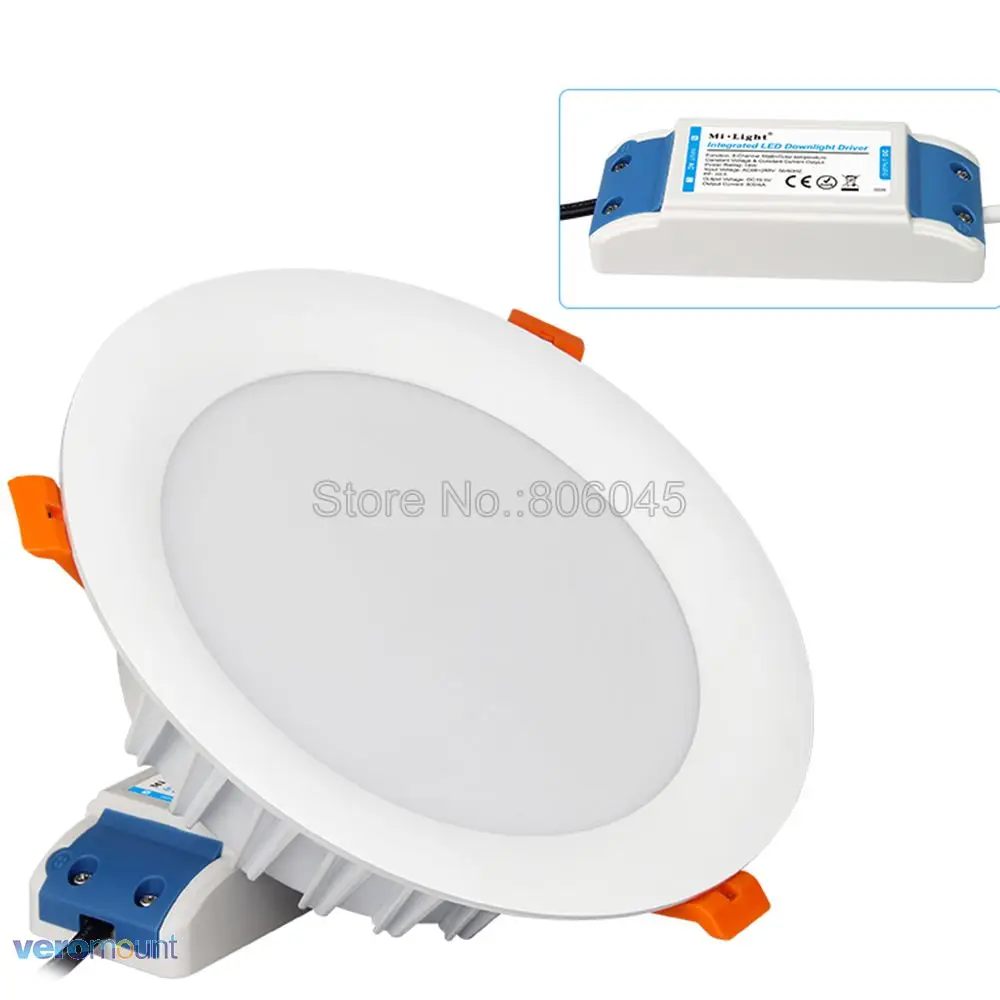 MiLight 18W RGB+BMT LED Downlight Reccessed Šviesos FUT065 AC85-265V WiFi Suderinama 2.4 G, 4-Zona Belaidžio Nuotolinio valdymo ir programų Kontrolė
