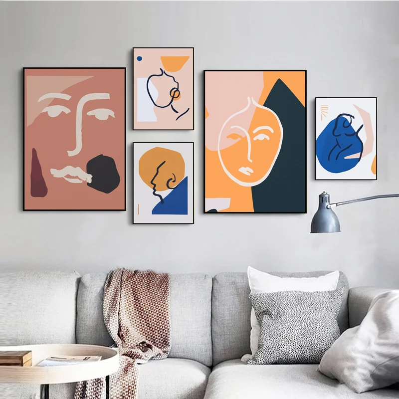 Minimalistinio Šiaurės Stiliaus Plakatai Abstrakčių Geometrinių Grafinis Matisse Sienos Menas Drobė Paveikslų, Cuadros Nuotraukas, Namų Puošybai