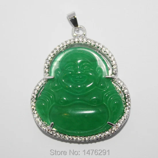 NAUJAS Puikus Akmens Imitacija, Žalia Jades Buda Inkrustacijos kalnų krištolas Pakabukas 1PCS