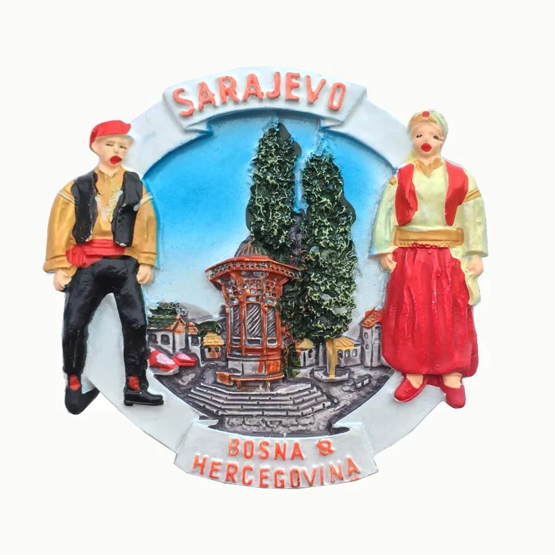 Naujas Rankų darbo Dažytos Sarajevas, Bosnija Ir Hercegovina 3D Šaldytuvas Magnetai Turizmo Suvenyrai, Šaldytuvas Magnetiniai Lipdukai Dovanų