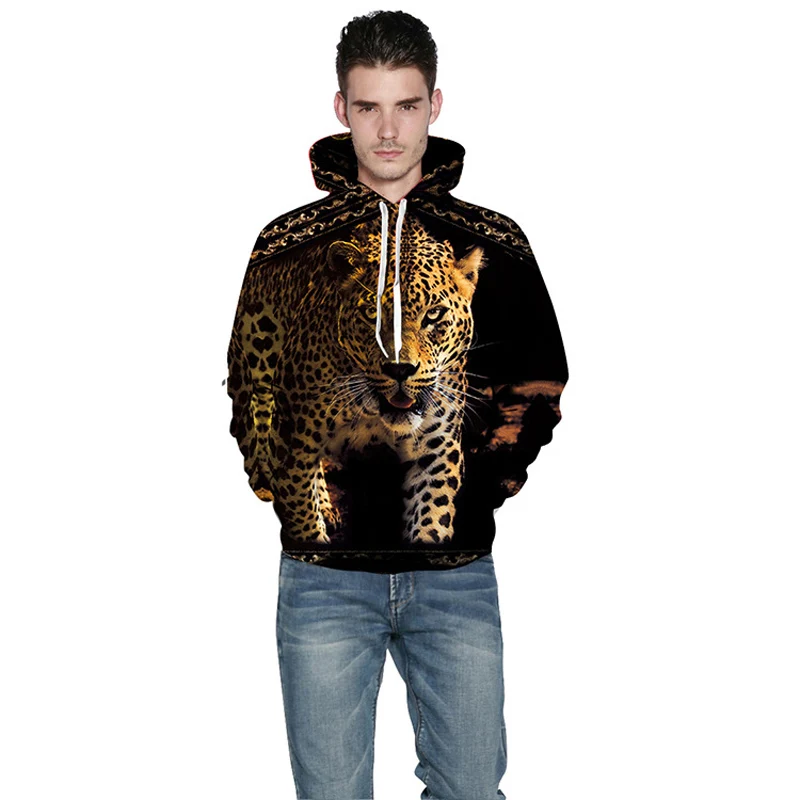 Naujas Vyrų Hoodies Leopardas Spausdinti Juokinga Gyvūnų Grafinis Rudens ir Žiemos 3d Palaidinukė Vyrų 2020 Streetwear Hoodie Harajuku