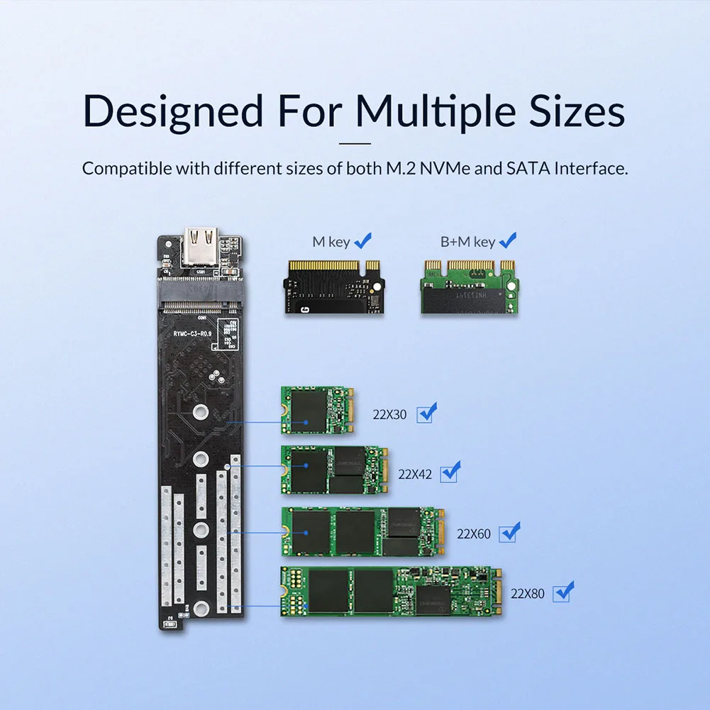 ORICO M2PJM-C3 SSD Talpyklos M. 2 NVMe/SATA Mobile Kietasis Diskas Atveju Išorinis SSD Lauke Paramos 2TB už 