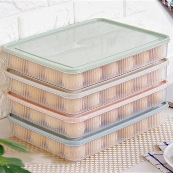 Plastikinių Kiaušinių dėžutės virtuvės kiaušinių laikymo dėžutė 24 Tinklelis Kiaušinių laikiklį ant kitos šaldymo saugyklos organizatoriai kiaušinių laikymo Konteineris