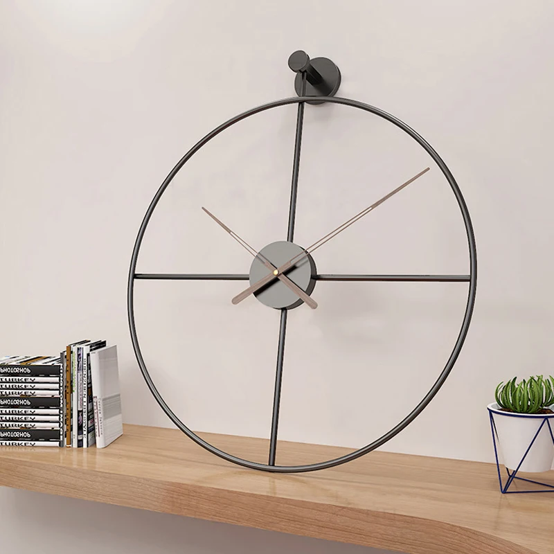 Prabangus Didelis Metalinis Sieninis Laikrodis Modernus Nordic Dizainas Minimalistinis Stilius Geležies Meno 3D Apdailos Laikrodžiai Sienos Žiūrėti Kavos