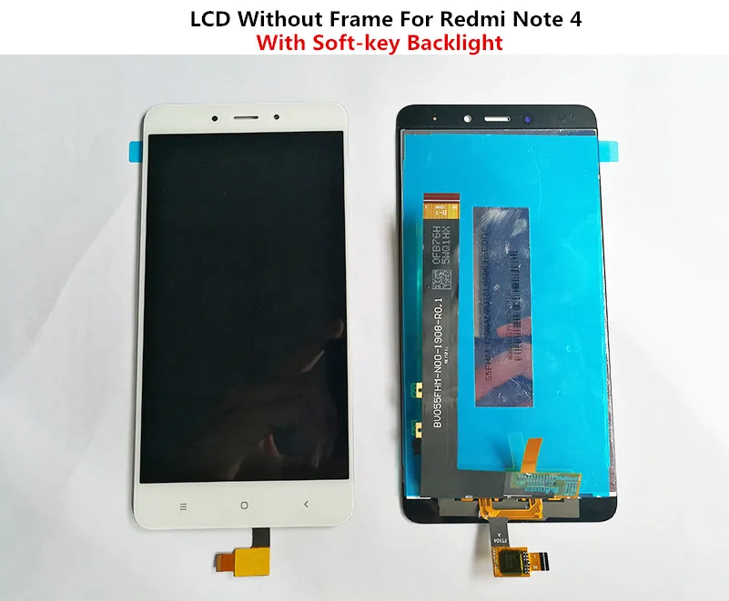 Q&Y QYJOY AAA LCD+Rėmas Xiaomi Redmi 4 Pastaba LCD Ekranas Su Soft-Raktas Backlight Ekrano Redmi 4 Pastaba Digiziter Aseembly
