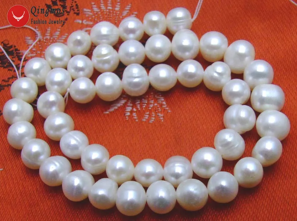 Qingmos 10-11mm Baltos spalvos Natūralių Apvalių Gėlavandenių Perlų Prarasti Karoliukai Papuošalai Padaryti Karoliai, Apyrankės Kryptis 14