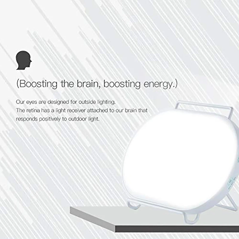 Ryškios Baltos Šviesos Terapijos Lempa su 4 Reguliuojamo Ryškumo, UV-Nemokamai 10,000 Lux LED Šviesos Terapija, Paspauskite Valdymas su Laikmačiu Įdomus