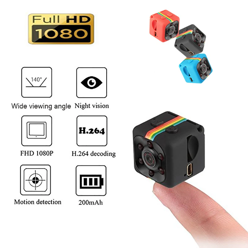 SQ11 Mini Kamera 1080P Sporto DV Mini Infraraudonųjų spindulių Naktinio Matymo Stebėti Paslėpti mažą Kamerą DV Vaizdo įrašymo Parama TF Kortelę