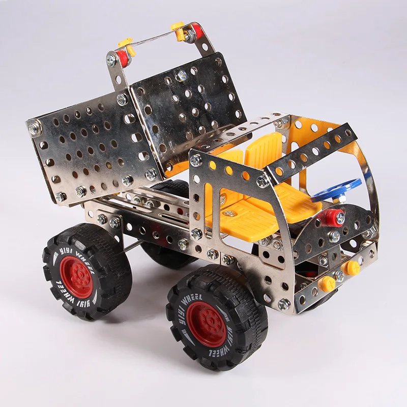 Statybos sunkvežimių Transporto priemonių Konstruktoriaus Žaislai Metalo Apšviesti Asamblėjos modelių Kūrimo Rinkiniai Blokų, Žaislai Berniukams, Mergaitėms Dovanų