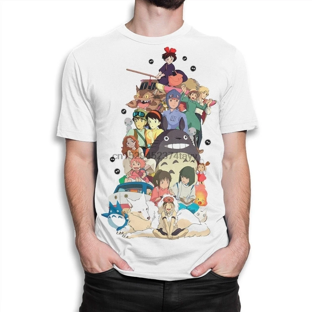 Studio Ghibli T-shirt Hayao Miyazaki Anime Mens Tee