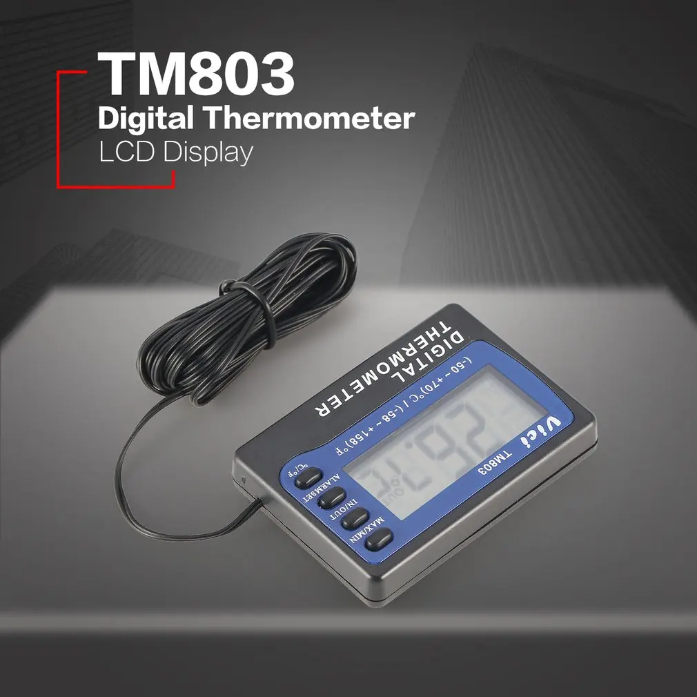 TM803 Skaitmeninis LCD Termometras Šaldytuvo Šaldiklio Akvariumas Medicina Lauke Temperatūros Jutiklis, Skaitiklis, Signalizacija Thermograph