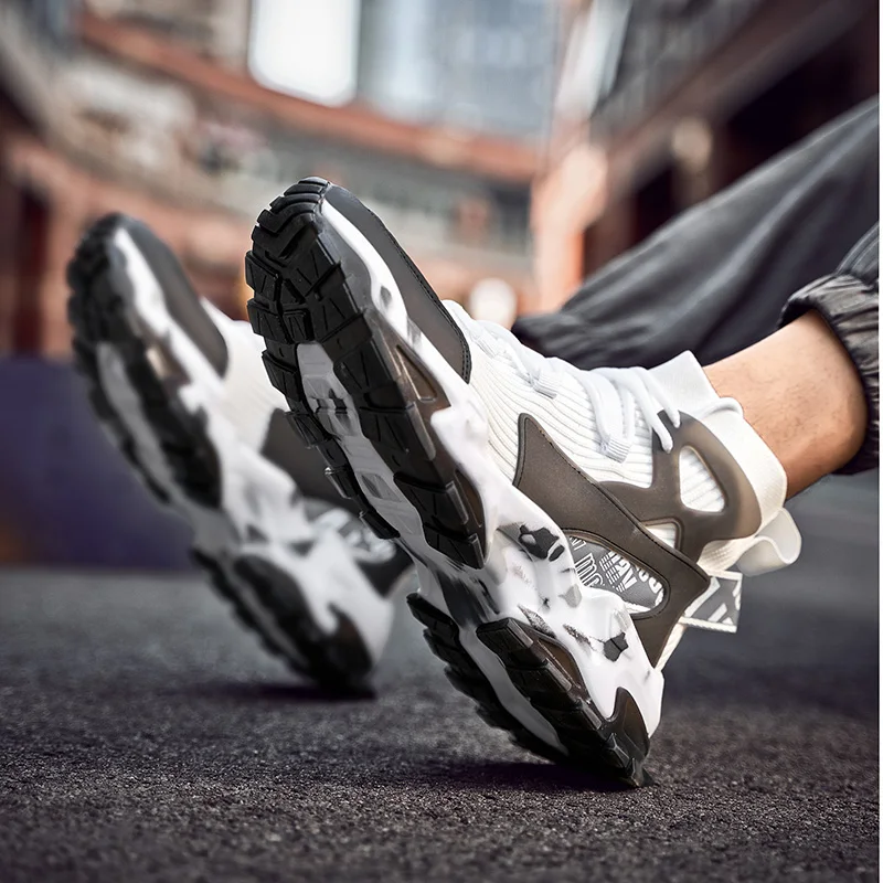 Vyrai aukštos viršų kvėpuojantis laisvalaikio bateliai patogus, neslidus sportiniai bateliai dėvėti, atsparus bėgimo bateliai e-sporto vyriški batai nauji