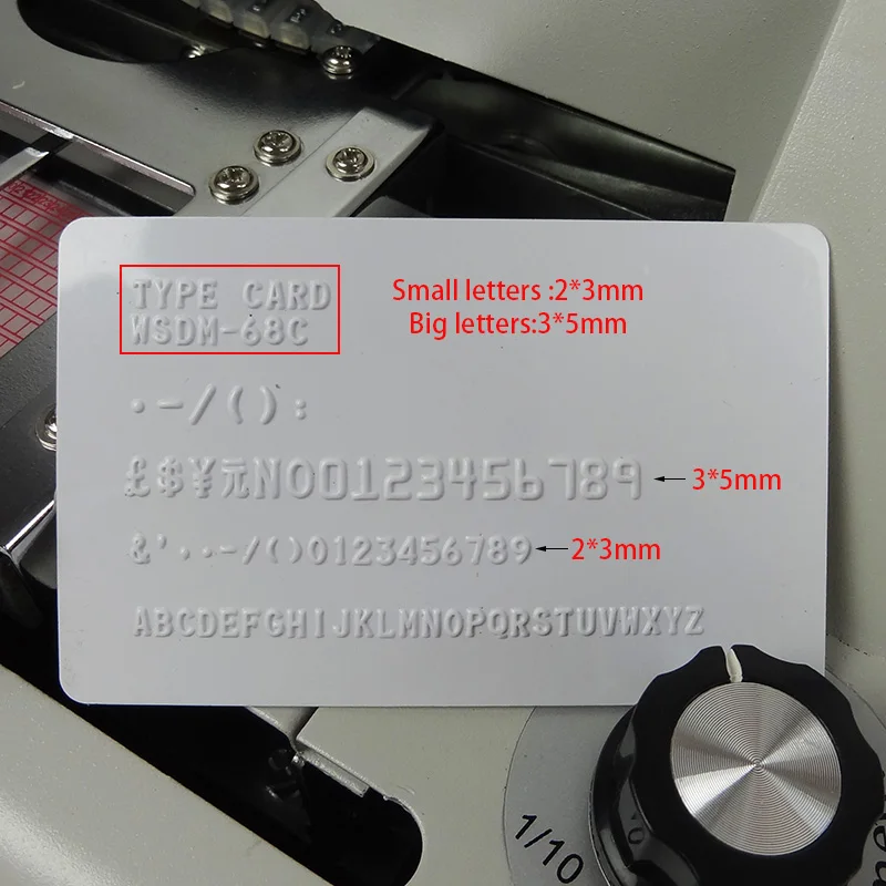 WSDM Serijos RCIDOS Vadovas PVC kortelės presavimo mašina simbolių, atsarginės dalys,kaina 1pcs raidėmis.