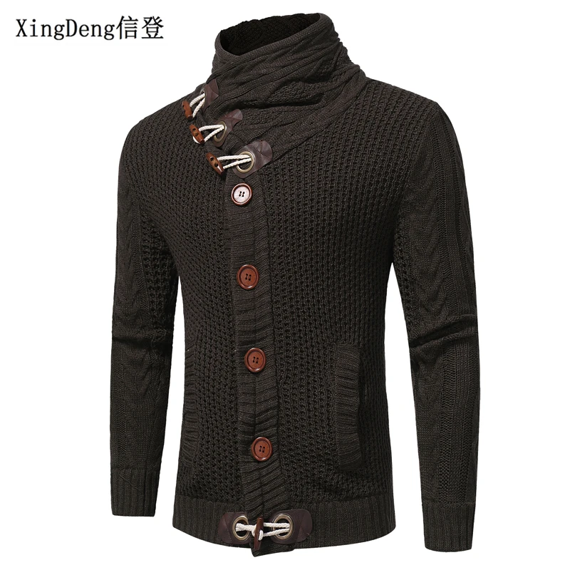 XingDeng mados aukštos kokybės dangomis, Atsitiktinis marškinėliai vyrams Rudenį golfo drabužių medvilnės kailis trikotažas Megztinis ilgomis Rankovėmis Marškinėliai