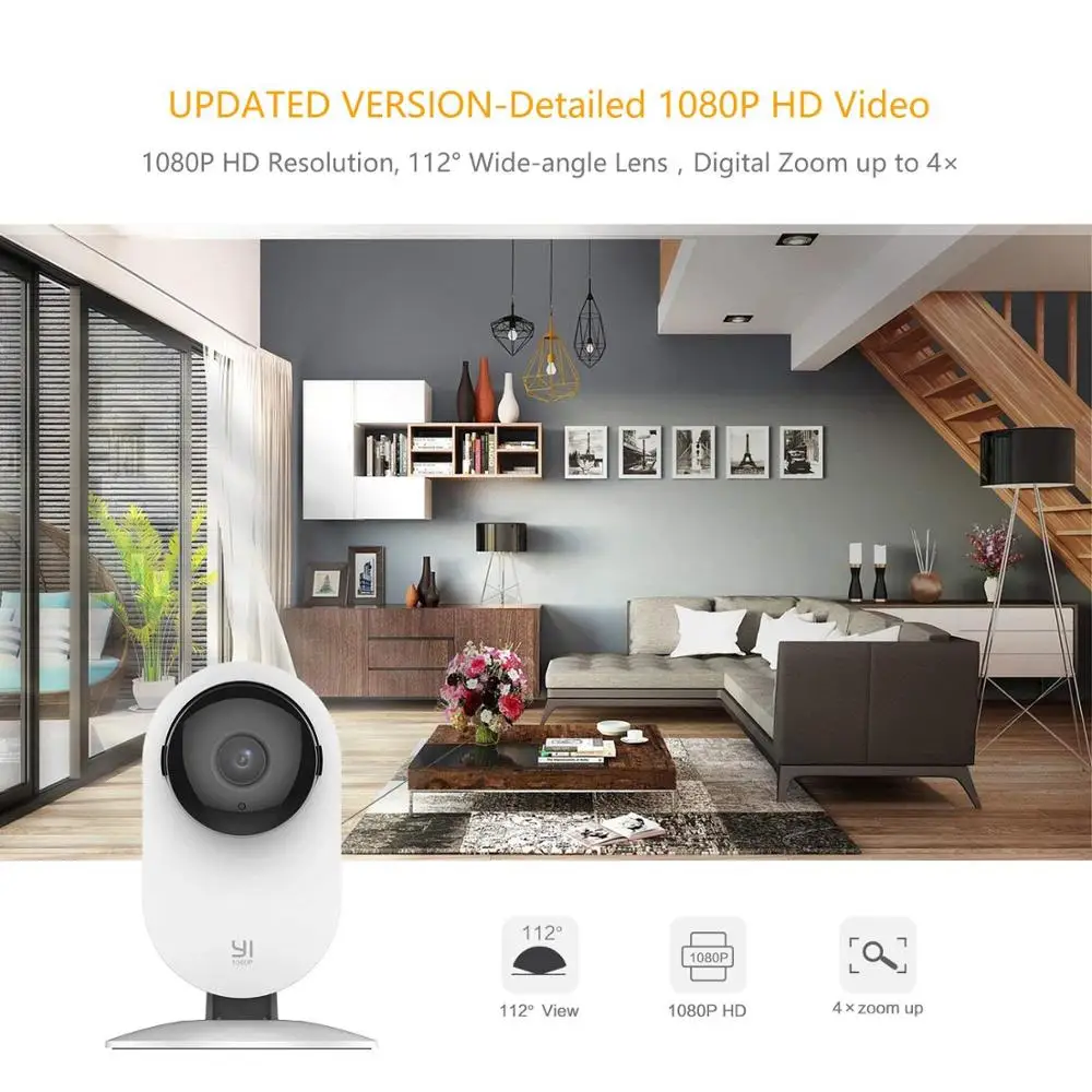 YI 1080p Namo vaizdo Kameros 2vnt Patalpų IP Saugumo Stebėjimo Sistema su Naktinio Matymo Namų/darbo/Baby/Auklės/Pet Stebėti, Balta