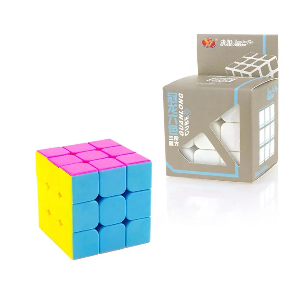 Yongjun NAUJAS Guanlong Rožinės Spalvos Stickerless 3x3 Magic Cube Vaikų Švietimo žvalgybos žaidimas dėlionė žaislai