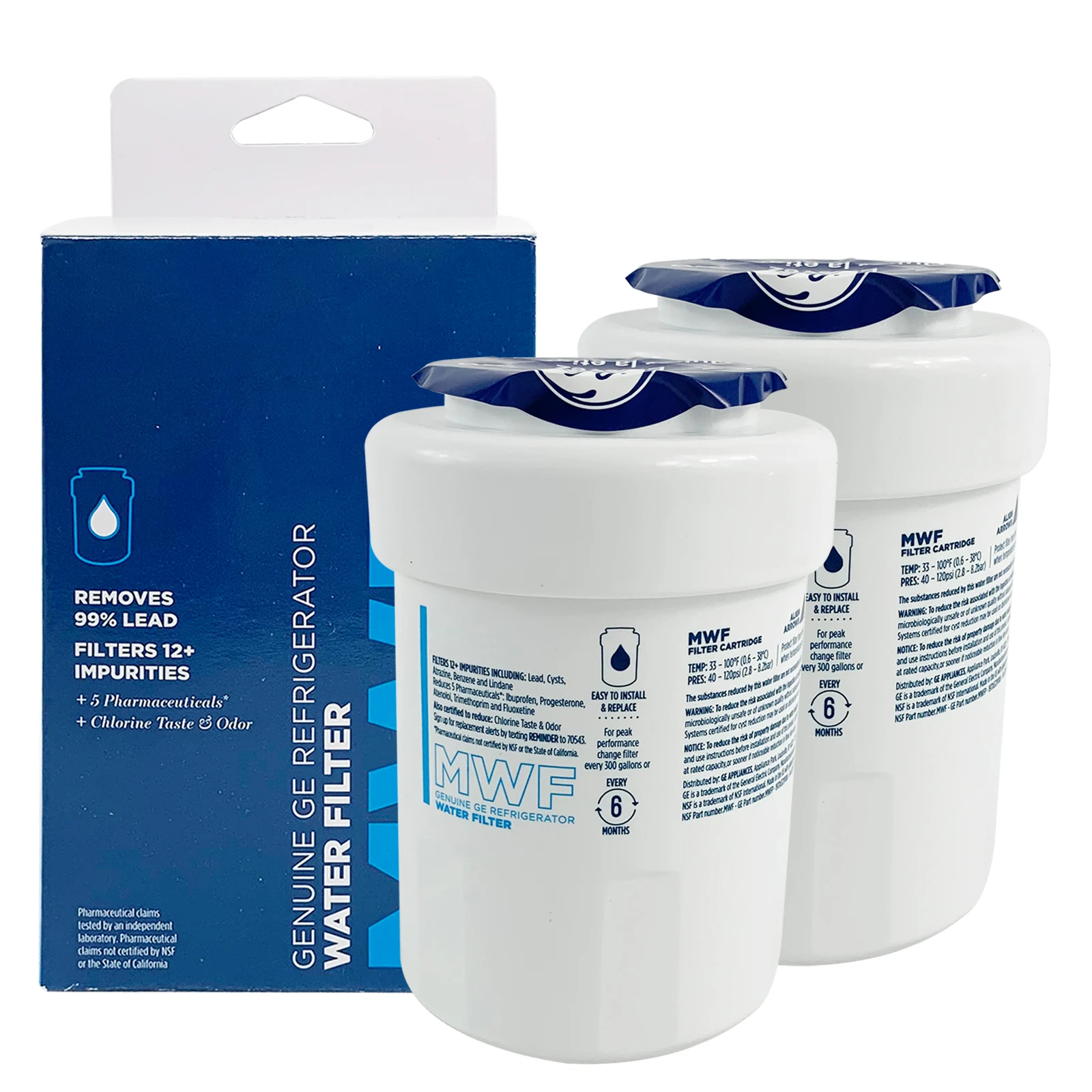 Šaldytuvas Vandens filtrai Pakeisti GE SmartWater MWFP , MWFA, GWF, HDX MLOŽ-1, WFC1201, GSE25GSHECSS, PC75009 - 2 PAK