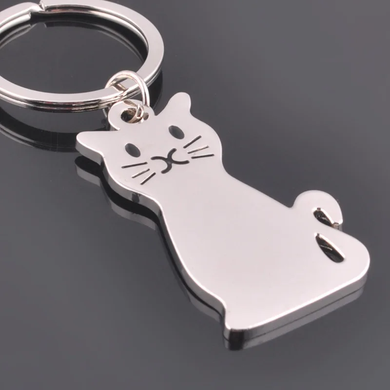 10VNT/Daug Metalo katė keychains raktų pakabukų gyvūnų raktų pakabukai automobilio raktų pakabukas pakabukas moterų maišelį pakabukai raktų pakabukai