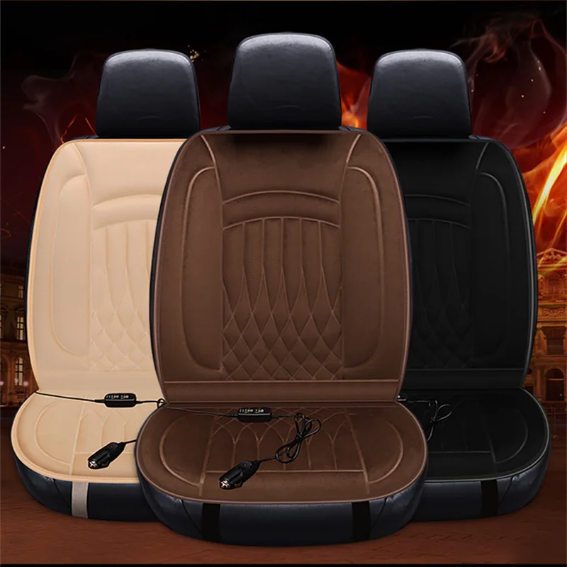 12 automobilių šildymo pagalvėlė žiemos automobilių elektros šildymo v universalus sėdynės pagalvėlės aksomo automobilių šildymo kilimėlis vienos sėdynės, automobilių sėdynės