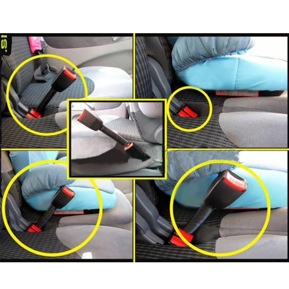 1PCS Smėlio Juoda Automobilių Automatinis saugos Diržų Didelio stiprumo nailono Extender Raudoną mygtuką Pratęsimo Sagtis Universalus Saugos Klipas