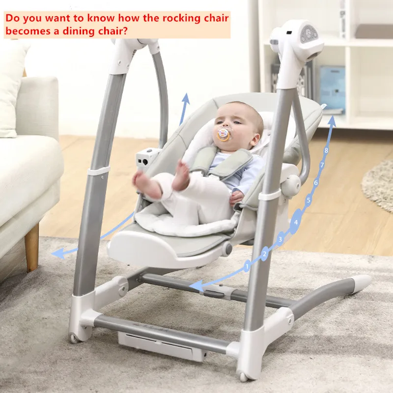 2020 kūdikių valgomojo kėdė vaikų daugiafunkcinis 2 in 1, sulankstomas stalas ir kėdė, lova įkalbinėti kūdikių elektros supamoji kėdė