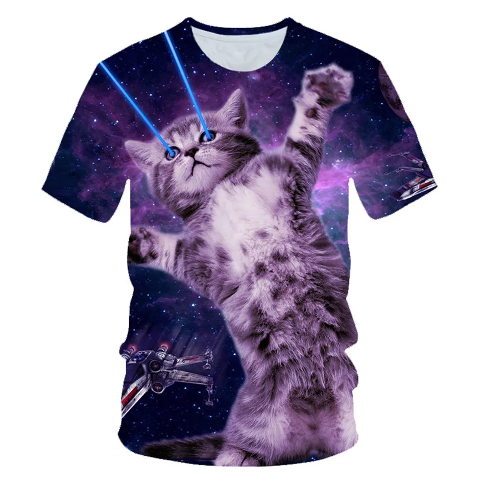 2020 metų Vasaros Vaikai 3D T-marškinėliai Berniukams Mergaičių Gražių Gyvūnų, Šunų Galaxy Katė Vilkas Dragon Juokinga, Print T shirt Vaikų Kietas Viršūnes Tshirts