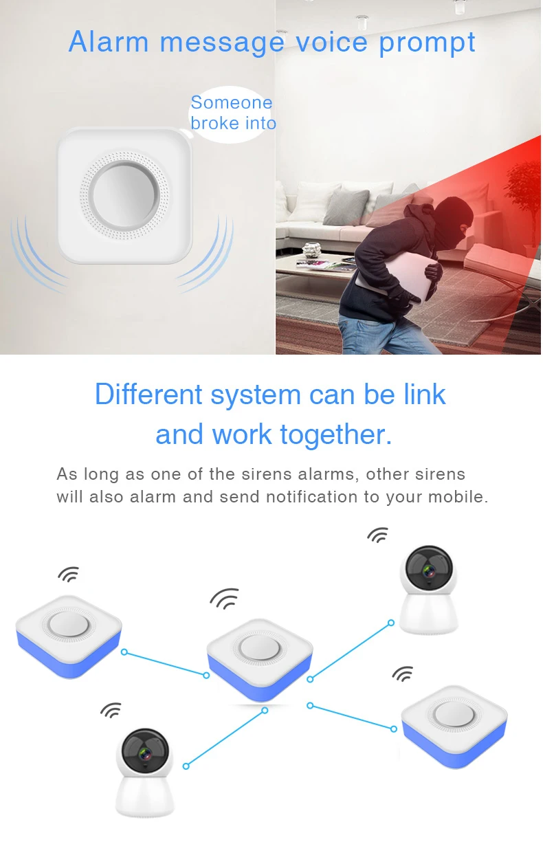 2021 NAUJAS Tuya Wifi Namų Saugumo nuo Įsilaužimo Signalizacijos Sistema, Suderinama Su Alexa, Google Tuyasmart Smart Gyvenimo PROGRAMĖLĖ 