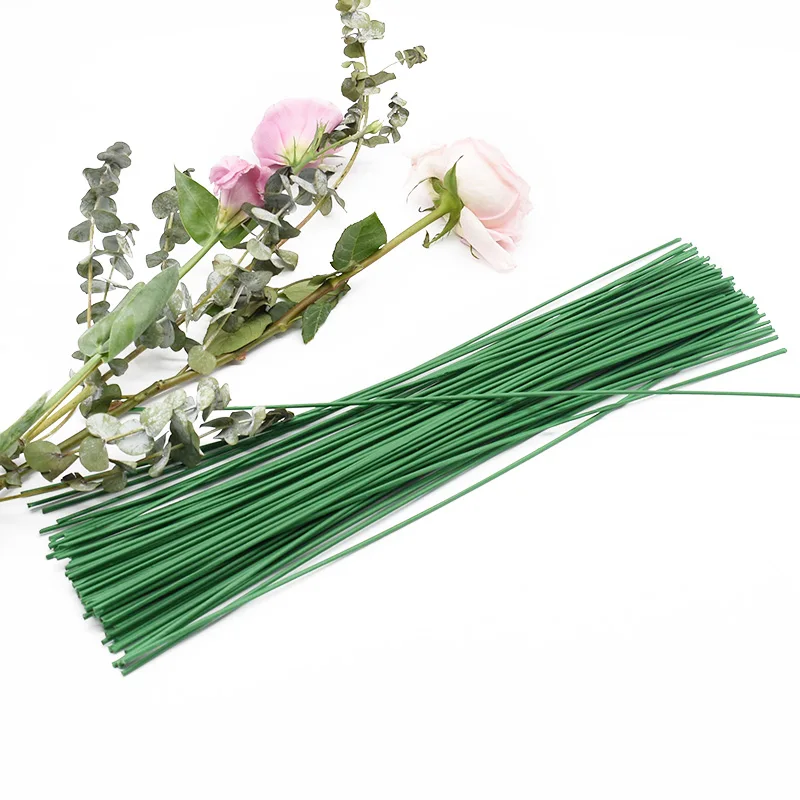 20pcs Dirbtinių gėlių stick 40cm geležies vielos netikrą rožės Gėlių priedai susitarimą, vazos, namų dekoro priedai