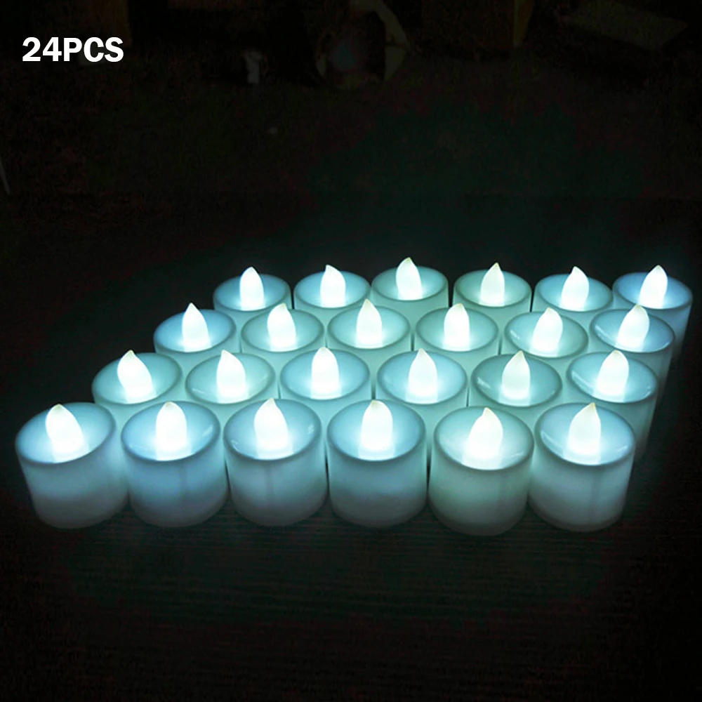 24pcs/Set LED Žvakių Šviesos baterijomis, Arbata Šviesos Žvakės Naujųjų Metų Vestuvių Gimtadienio Namų Puošybai Mirksi Tealights