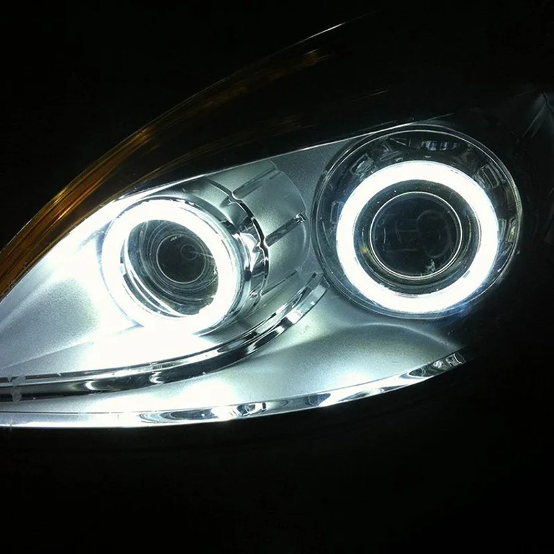 2vnt LED Dieniniai Žibintai COB Angel Eyes Žibintai Halo Žiedas Žibintai priekinių Žibintų Lemputes Motociklo Automobilių Auto Moto DC 12V 3W DRL