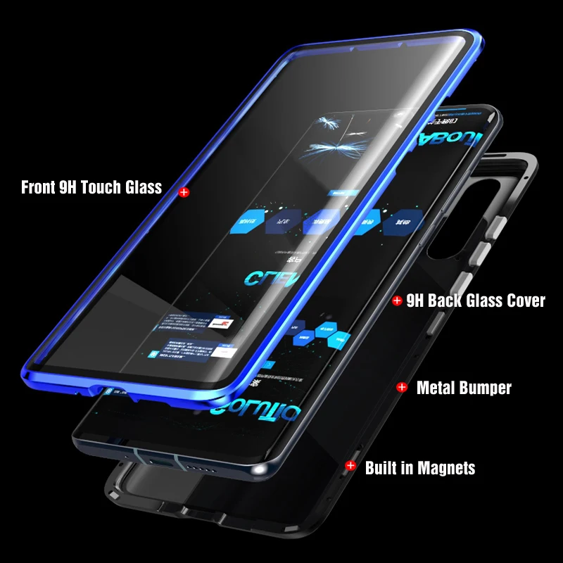 360 Dangtelį Garbę 10 Lite Metalo Apversti Magnetinių Telefoną Atveju Huawei Honor 10 Lite Atveju Grūdintas Stiklas Huawei Honor 10 Coque Fundas