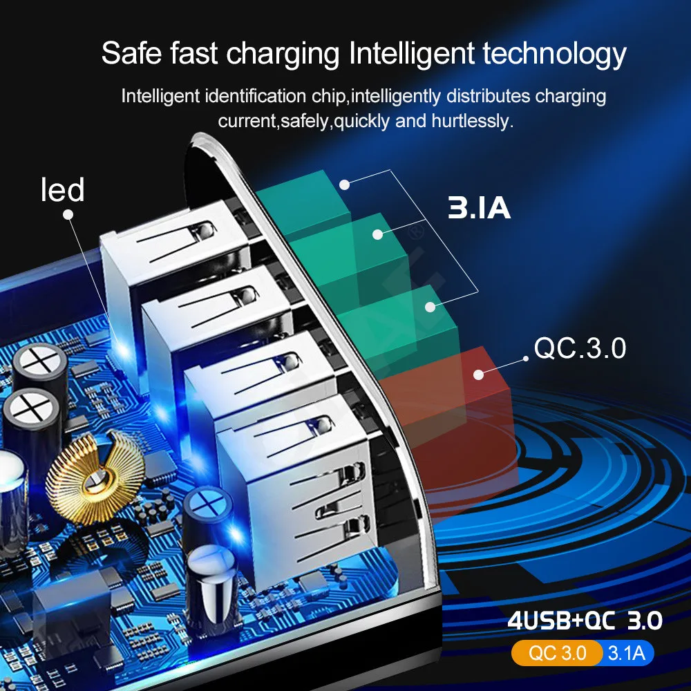 48W Greitas Įkroviklis, 3.0 USB Įkroviklis Samsung A50 A30 iPhone 7 8 Xiaomi mi9 Tablet QC 3.0 Greitai Siena Çkroviklio JAV, ES, UK Plug Adapte
