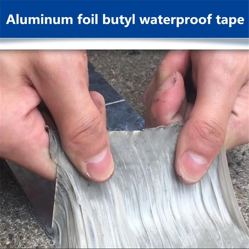 Aliuminio Folija Butilo Gumos Juosta Lipni Aukštos temperatūros atsparumas Vandeniui Stogo Vamzdžių Remonto Sustabdyti Nuotėkio Lipdukas
