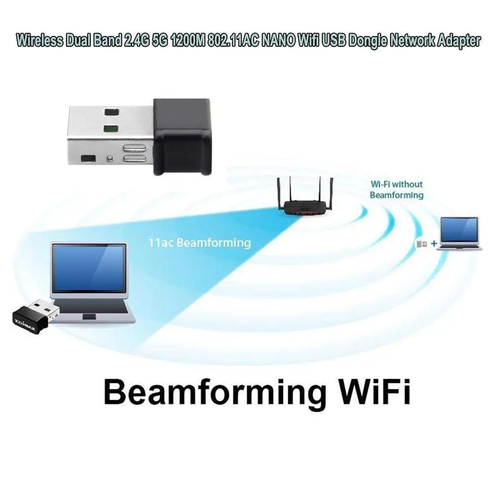Amkle Wifi Adapteris 1200Mbps Belaidis Lan USB Ethernet 2.4 G 5G Dual Band USB Tinklo plokštė Wifi Dongle 802.11 n/g/a/ac PC Mac