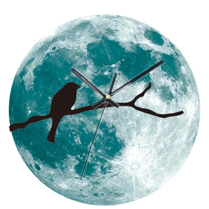 Ashine Mėnulis Sieninis Laikrodis atsparus Vandeniui PVC Šviesos Kabo Laikrodis 30 CM Moon Laikrodis Svetainės Namų Dekoro Amatų Kūrybinės Dovanos 05431